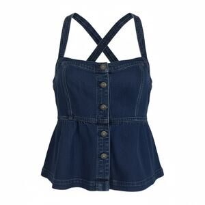 American Eagle Sleeveless Denim Babydoll Top Womens Plus Size XXL Western NWT